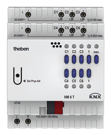 THEBEN HM 6 T KNX heating actuator FIX | 6-way