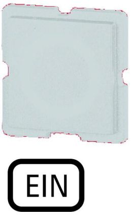 Eaton 123TQ25 button plate, white, ON, 063747