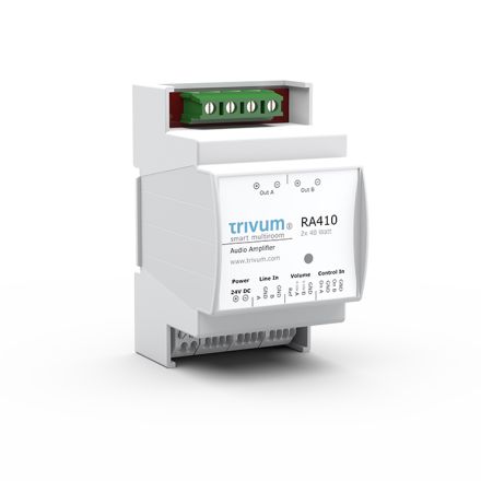 TRIVUM RA410v2 amplifier for DIN rail | 2x 40 W at 8 Ohm