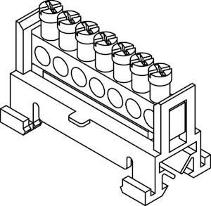 Pollmann 2020206 PE7 7-pin protective conductor terminal