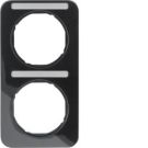 Berker 10122125 Frame with label field black, glossy Berker R.1