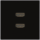 Jung MALS1133SW multimedia connection system 2 x HDMI, LS series, black