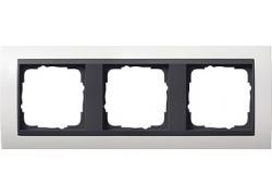 Gira 021307 3-way cover frame for anthracite Gira Event pure white matt