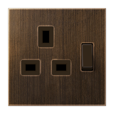 Jung ME3171AT switchable socket, British Standard, 13 A 250 V ~, screw terminals BS 1363-1, 4 mm2, without claws, integrated increased contact protection, SAFETY+