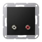 Jung MAA1021SWM Multimedia connection system Cinch Audio, Series A, graphite black matt