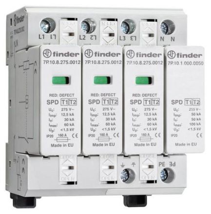 Finder 7P.14.8.275.1012 SPD surge arrester type 1 3-phase