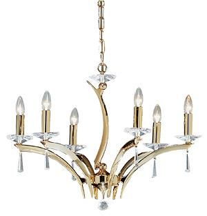 Brumberg 850596 pendant light, gold E14, 6x40W max.