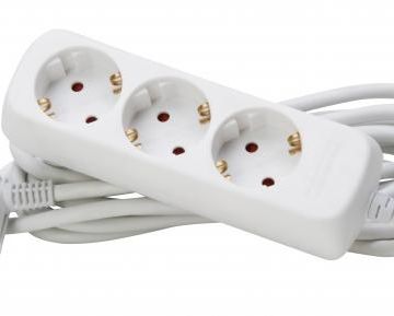 Kopp 128690659 TSD 3-way 1.5qmm supply cable 5m BS aw power strip