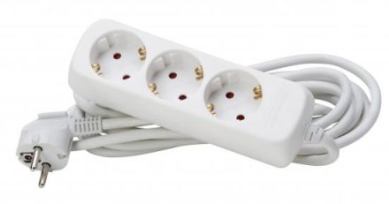 Kopp 128690659 TSD 3-way 1.5qmm supply cable 5m BS aw power strip