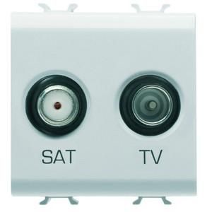 Gewiss GW10383 2M attenuation 0dB white TV+SAT socket