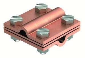OBO Bettermann 252 8-10mm CU copper cross connector with intermediate plate, 5312418