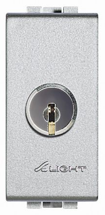 Bticino NT4012 key switch LIGHT-TECH 2P 16A incl. key, (aluminium)