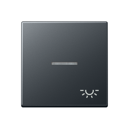 Jung A590BFKO5LANM rocker switch 1-way with light guide, symbol light, thermoplastic painted, series A, anthracite matt