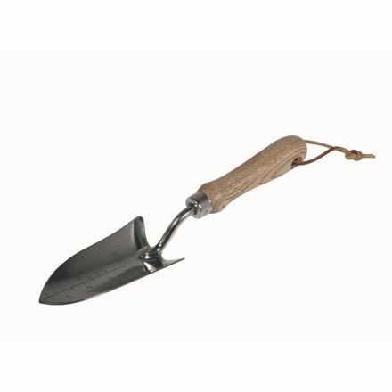 Siena Garden 603121 ClassicLine planting trowel with scale stainless steel with wooden handle
