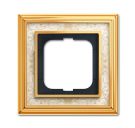 Busch-Jaeger 1721-836 cover frame, 1-way frame polished brass decor ivory white