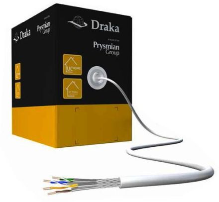Draka Comteq Cat.7 SS26 S/FTP 4P LSHF Box 300m white data cable UC-Home Cca 600HMz