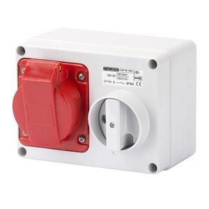 Gewiss GW66009 horizontal with housing 16A/5 pin 400V IP44 socket