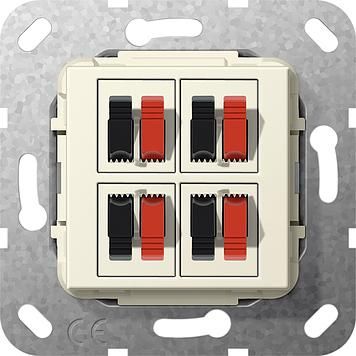 Gira 569401 loudspeaker connection 4-way insert cream white