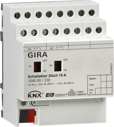 GIRA 104000 KNX switching actuator with manual operation 16 A | 2-way