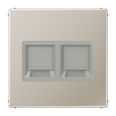 Jung ES1969-2AT cover (latched) for modular jack sockets 2-way, Avaya, LS series, stainless steel