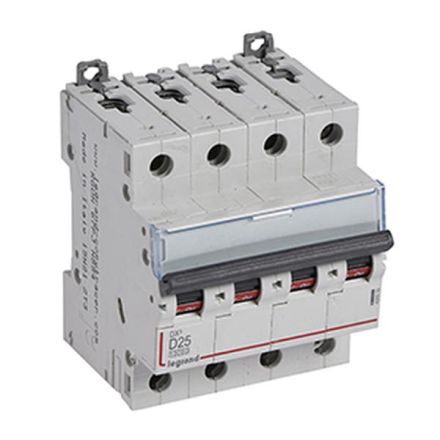 Legrand 409535 Circuit breaker DX3 D25A 4P 10KA 4M
