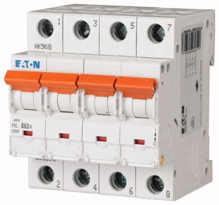 Eaton PXL-C63/4 circuit breaker, 63A, 4p, C-Char , 236622