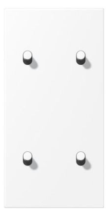 Jung AL12-25WWMR07 cover with rocker arm, cylinder, 2-way, 2 x 2 rocker arms, vertical, LS 1912 series, snow white matt (painted aluminum)