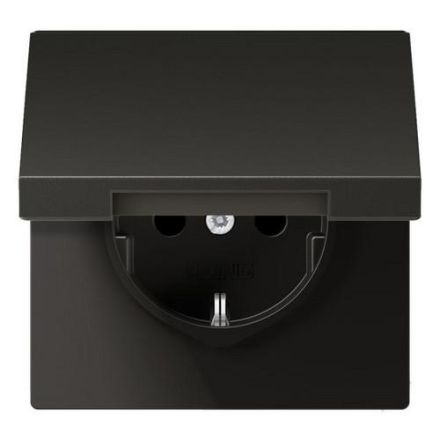 Jung AL1520KLAN SCHUKO socket, 16 A 250 V ~, hinged cover, painted aluminium, LS series, anthracite