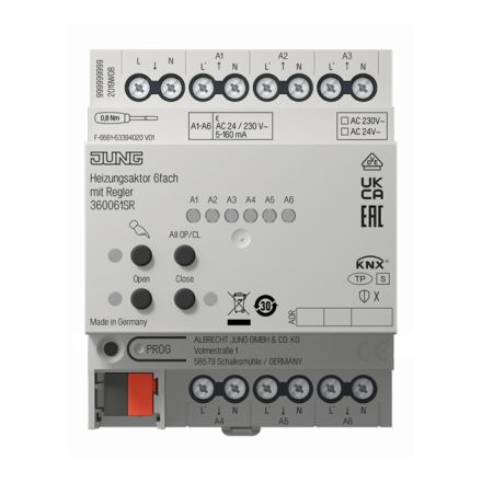 JUNG 36006 1S R KNX heating actuator | 6-way, with controller, secure