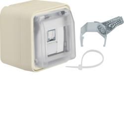 Berker 14093502 UAE socket 8-pin shielded with hinged cover AP polar white matt Berker W.1