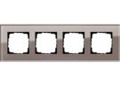 Gira 0214122 4-way cover frame Gira Esprit glass umber