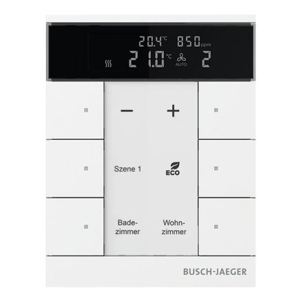 BUSCH-JAEGER SBC-F-6.0.11-884 f@h-touch sensor tenton | 6-way, RTR, VOC, humidity | studio white matt