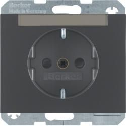 Berker 47387006 SCHUKO socket with label field anthracite, matt Berker K.1