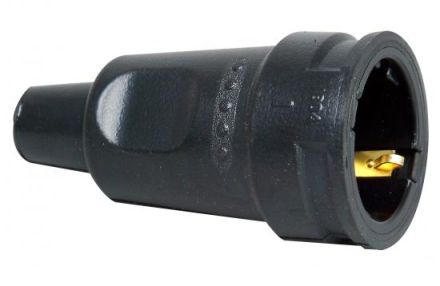 Kopp 180416066 rubber 16A 250V IP20 large black SCHUKO coupling