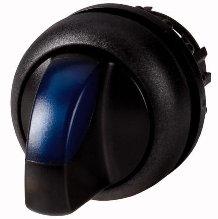 Eaton M22S-WLKV-B illuminated selector switch, 2 positions, blue, momentary, 284544