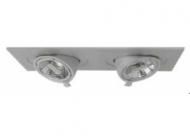 Megaman MT76805 LED recessed ceiling spotlight Malcom 2x square GU10 silver without LM