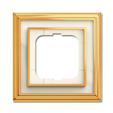 Busch-Jaeger 1721-838 cover frame, 1-way frame polished brass ivory white