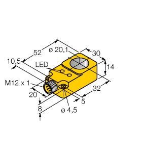 Turck 1407320 BI20R-Q14-AN6X2-H1141 Inductive sensor