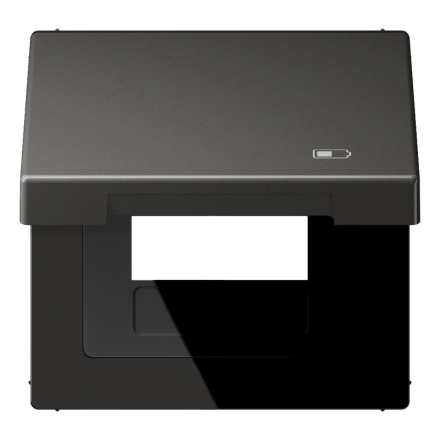 Jung AL2990KLUSBAN hinged cover (with return spring) including central plate, symbol charger, vertical and horizontal mounting, LS series, anthracite (painted aluminum