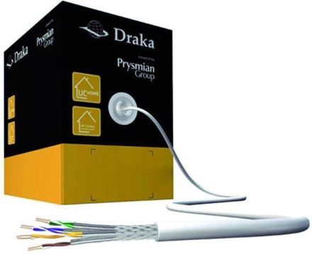 Draka Comteq Cat.7 SS26 S/FTP 4P LSHF Box 350m white data cable UC-Home 600MHz Dca