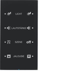 BERKER 75144155 Touch-Sensor Glass R.3 | 4-way, comfort, configured | black glass