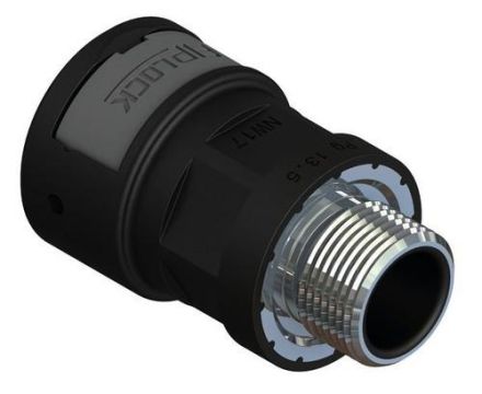 Fränkische Rohrwerke 4890473000 ASPA-17MB-10 black metal metric L connection screw