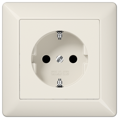 Jung AS1521 SCHUKO socket, 16 A 250 V ~, screw terminals, with frame, Duroplast, AS series, white