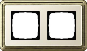 Gira 0212623 2-way cover frame ClassiX bronze/cream white
