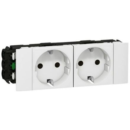 Legrand 077202 Mosaic 2-f.Snap-On EBS ultra white socket SCHUKO