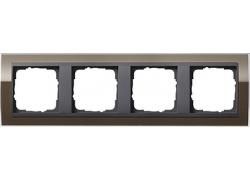 Gira 0214768 4-way cover frame for anthracite Gira Event Clear Brown