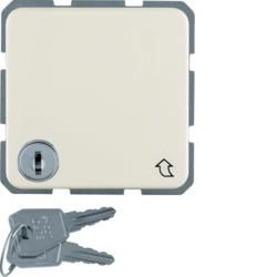 Berker 4763 SCHUKO socket with hinged cover and lock white, glossy wg Up IP44