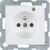 Berker 6765098989 Socket with protective contact pin and control LED polar white, glossy Berker S.1