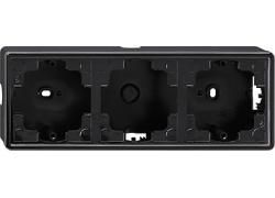 Gira 006347 surface-mounted housing 3-way S-Color Black