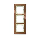 Busch-Jaeger 1723-283 cover frame, 3-way frame brown glass